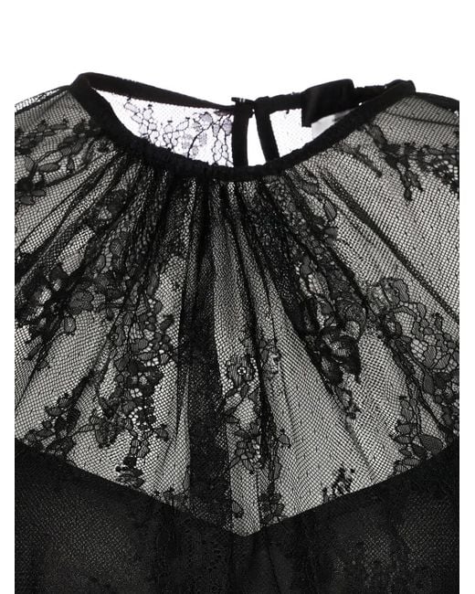Liu Jo Chantilly Crystal Lace Mini Dress in Black | Lyst