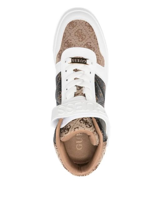 Guess White Rubeka 4G Platform Sneakers