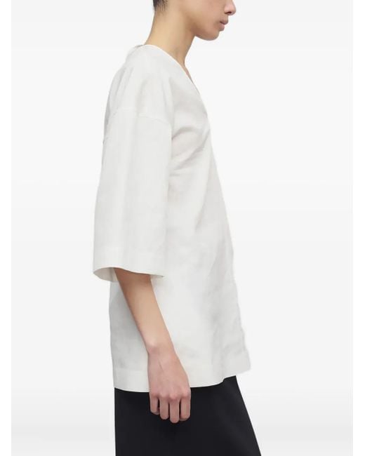The Row White Elna Blouse