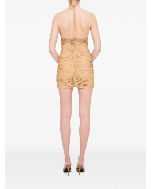 MEDEA Natural Ruched Mini Dress