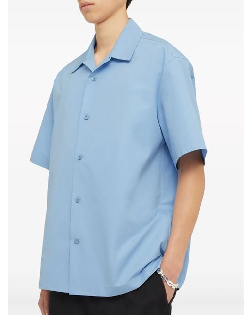 Jil Sander Blue Cotton Poplin Shirt for men