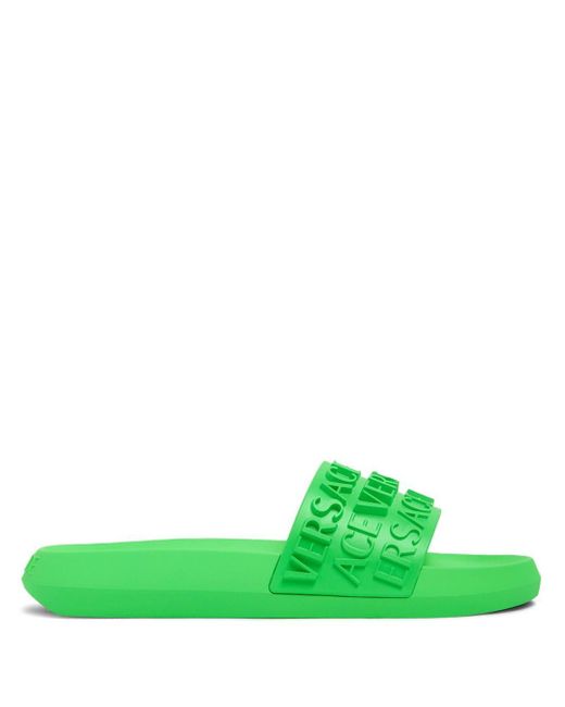 Versace Slippers Met Logo-reliëf in het Green voor heren