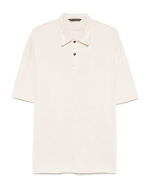 White Sand White Cotton Polo Shirt for men
