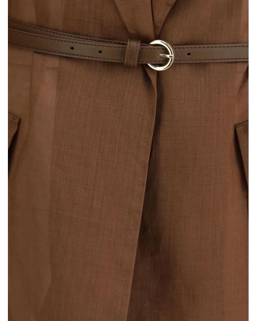 Chaqueta Con Cinturón Max Mara de color Brown