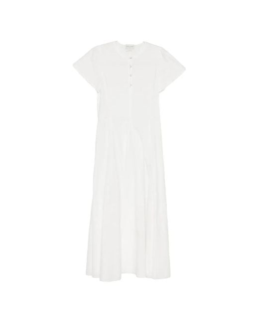 Forte_forte White Button-Up Flared Maxi Dress