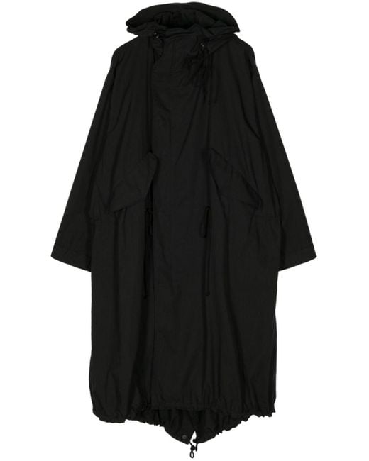 Y's Yohji Yamamoto Drawstring Hooded Coat Black