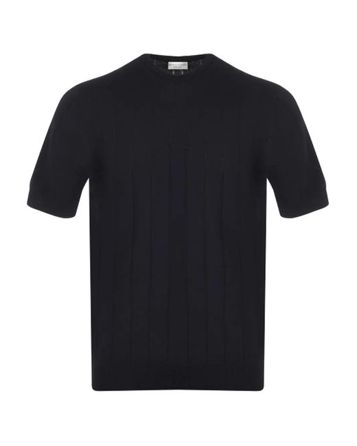 FILIPPO DE LAURENTIIS Black Ribbed-Knit T-Shirt for men