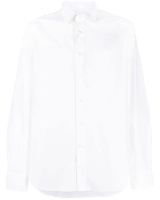 Camisa slim lisa Canali de hombre de color Blanco | Lyst