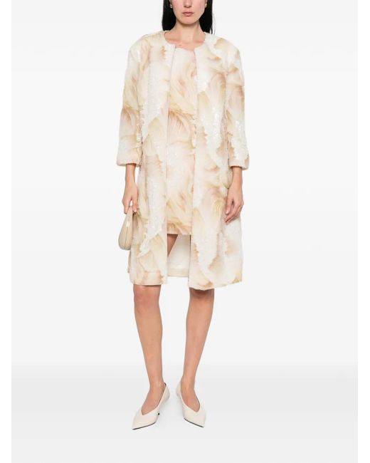 DE SANTIS White Sequin-Embellished Coat