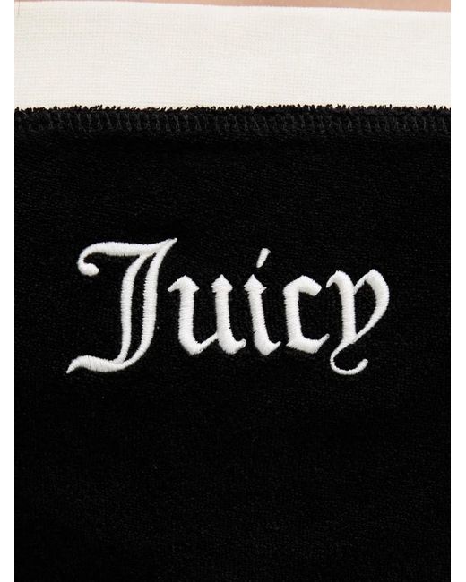 Juicy Couture Black Logo-Embroidered Strapless Blouse