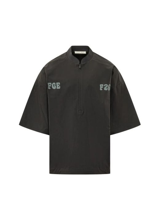 Fear Of God Black Half-Zip Baseball Shirt for men
