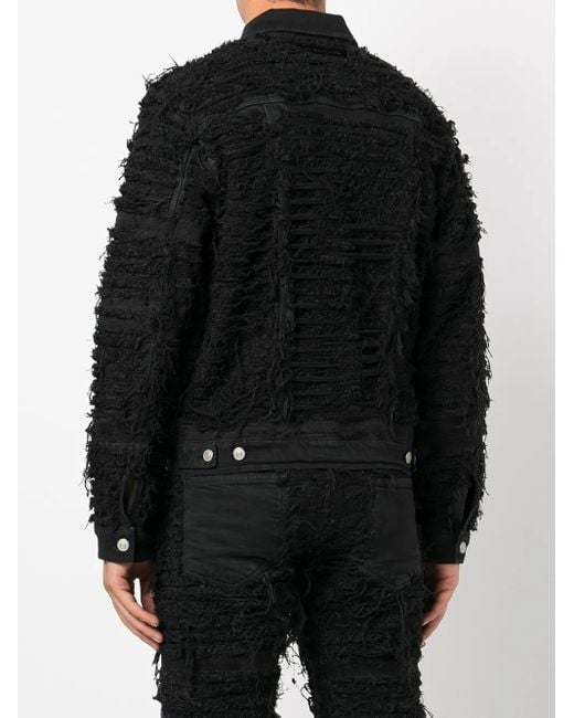 1017 ALYX 9SM Black Frayed Denim Jacket for men