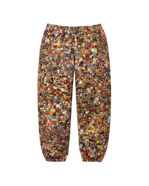 Supreme White X Mike Kelley Graphic-Print Track Pants for men