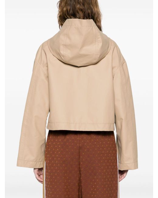 Moschino Natural Hooded Cropped Jacket