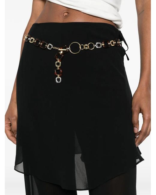 Christopher Esber Black Mirador Sarong Belted Palazzo Pants