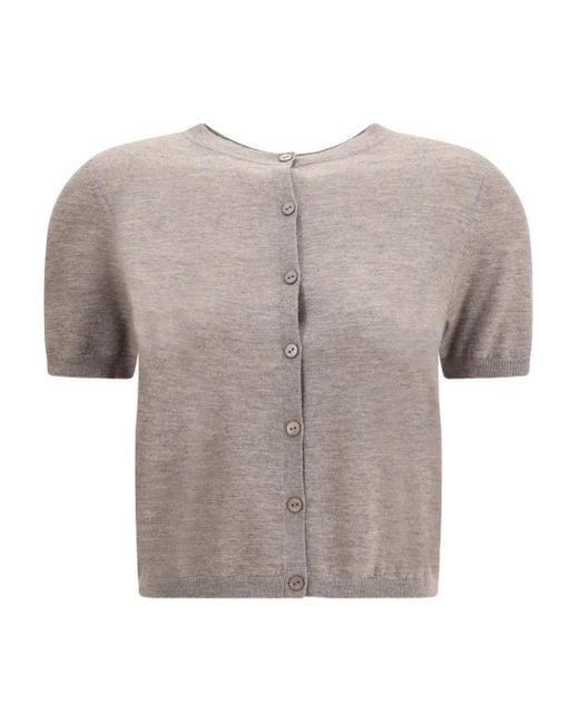 Cardigan Charlotte A Maniche Corte di Lisa Yang in White