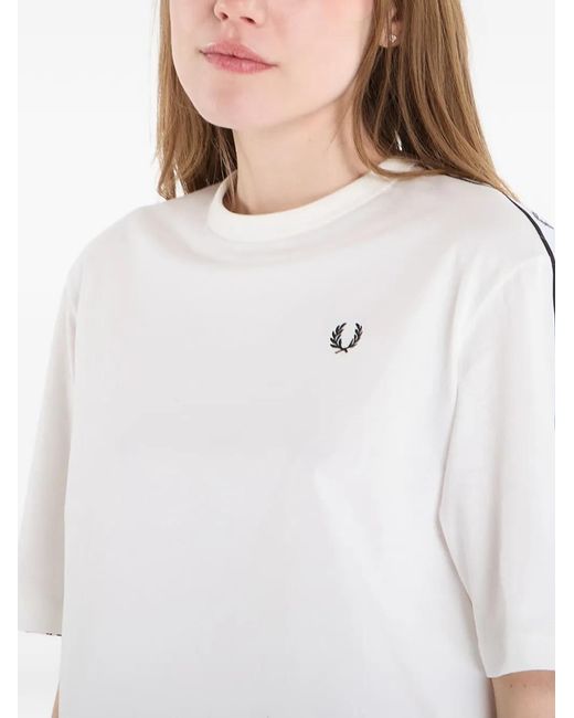 Fred Perry White Logo-Detail T-Shirt