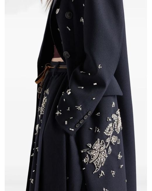 Prada Blue Verzierter Plisseerock