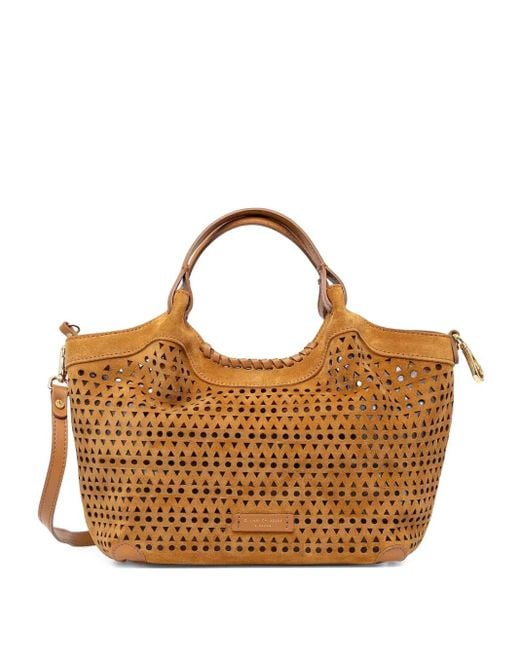 Gianni Chiarini Brown Dua Perforated-Leather Tote Bag