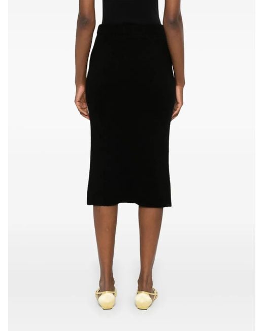Alessandra Rich Gebreide Midi-Rok in het Black
