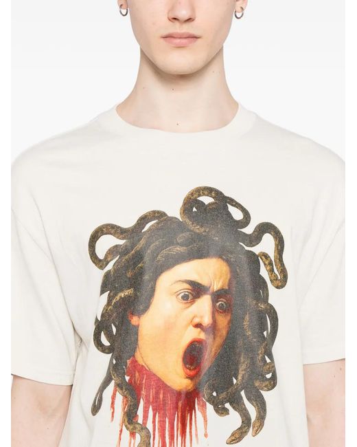 Melt White Cotton Printed T-Shirt for men
