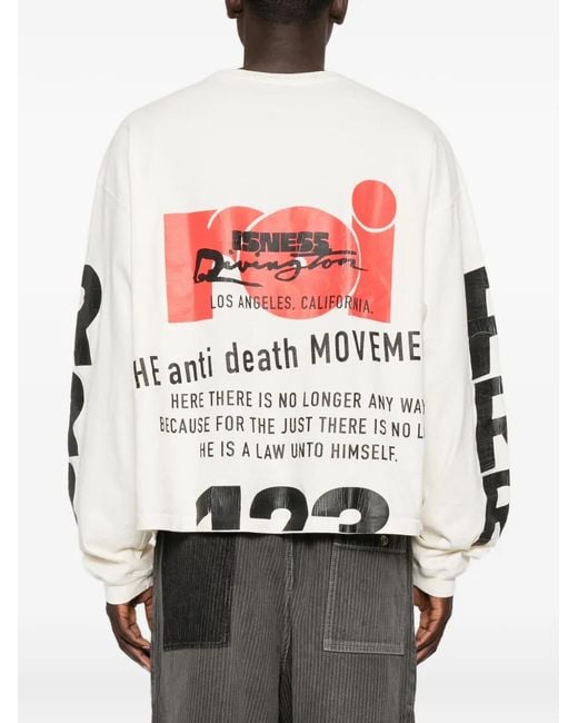 RIVINGTON roi Rebis White Graphic-Print Long-Sleeve T-Shirt for men