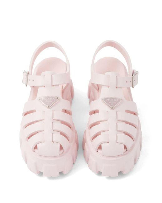Prada Pink Rubber Platform Sandals 55