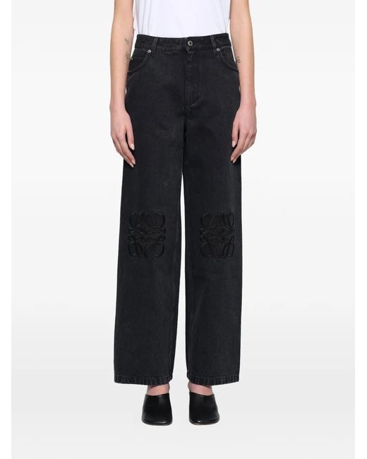 Loewe Black Anagram Baggy Jeans