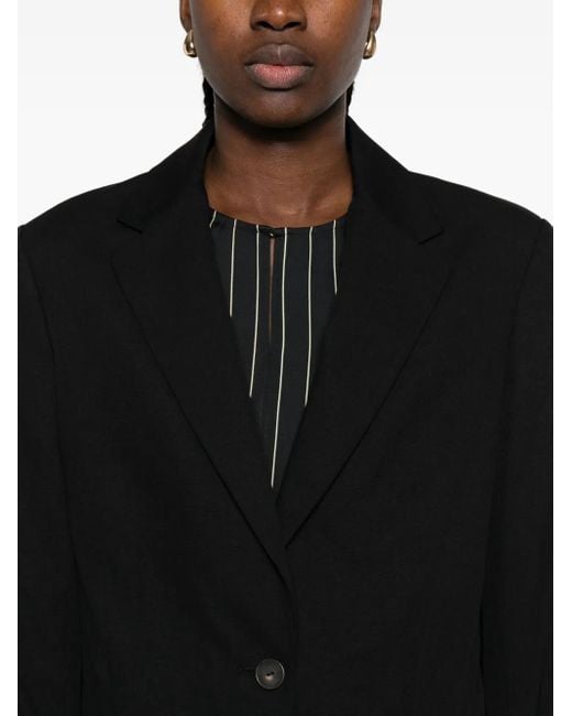 Vince Black Button-Fastening Cotton Jacket