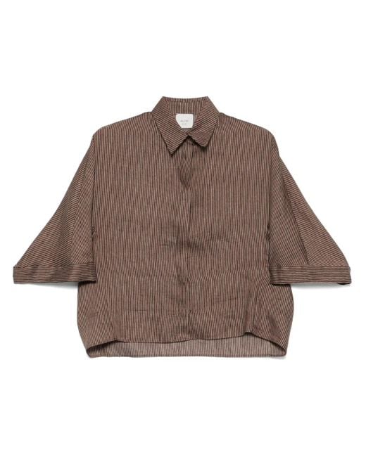 Alysi Gestreept Blouse in het Brown