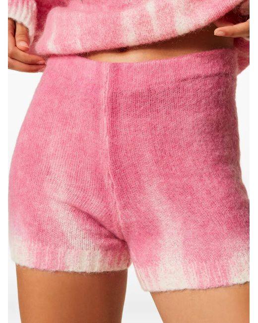 Twinset Pink Dip-Dye Wool Shorts