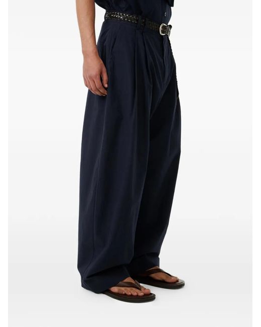 Studio Nicholson Blue Line Double Pleats Trousers for men