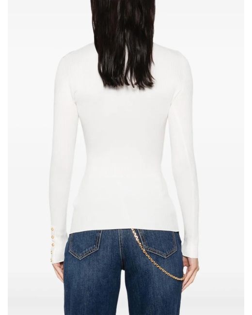 Elisabetta Franchi Geribbelde Coltrui in het White