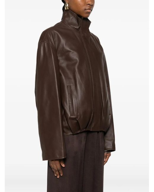 Arma Brown Dahila Funnel-Neck Jacket