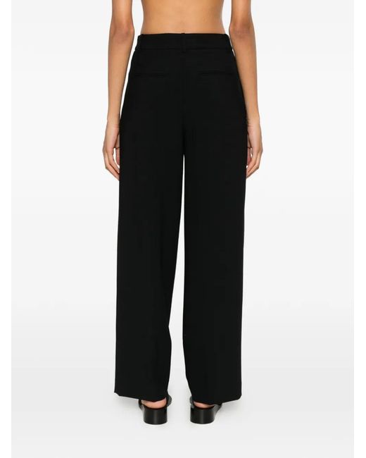 Calvin Klein Black Wide-Leg Pleated Pants