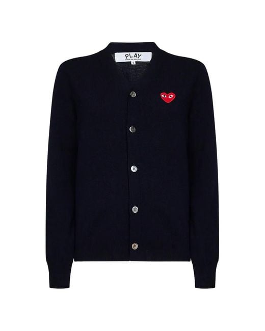 COMME DES GARÇONS PLAY Blue Cardigan Wool