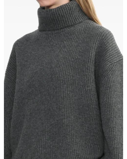 Totême  Gray Wool Turtle-Neck Jumper