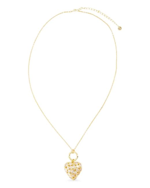 Self-Portrait White Heart-Charm Necklace