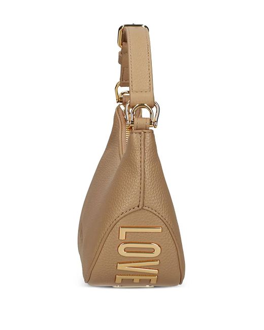 Borsa A Spalla Con Logo di Love Moschino in Brown