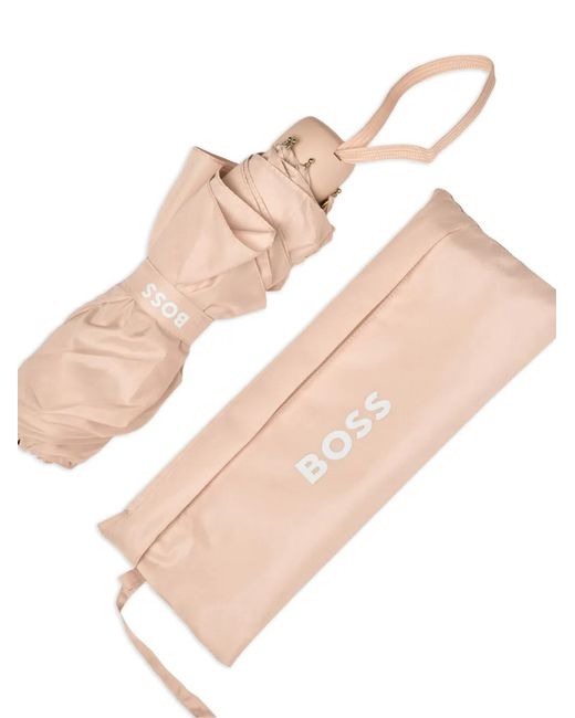 Ombrello Con Logo di Boss in Natural