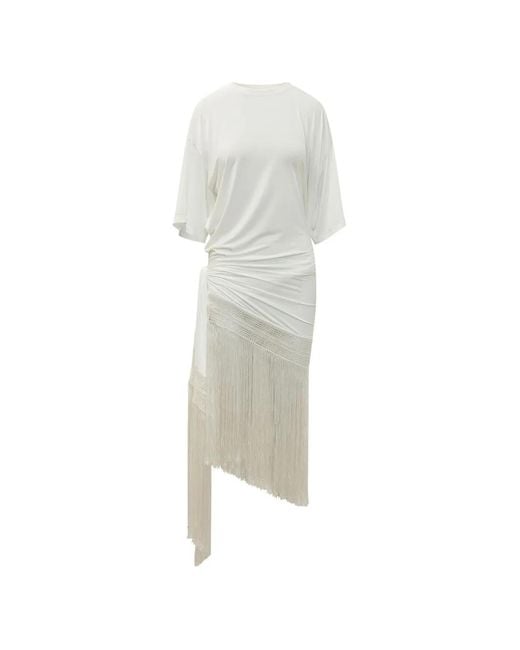 ANDAMANE White Azul Fringe-Trimmed Dress