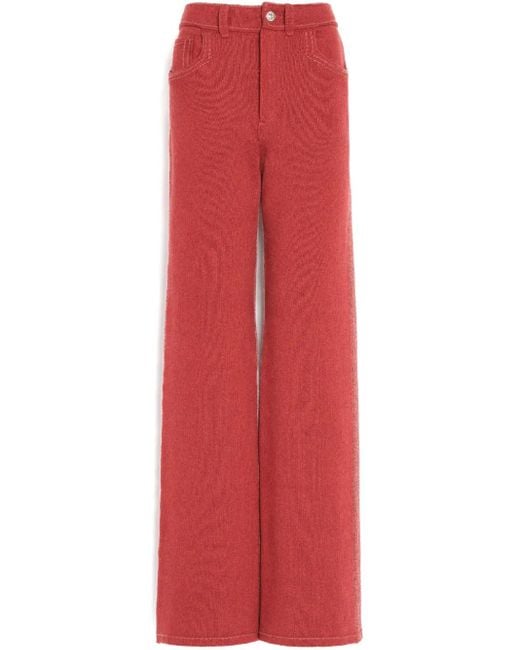 Barrie Red Cashmere-Cotton Pants