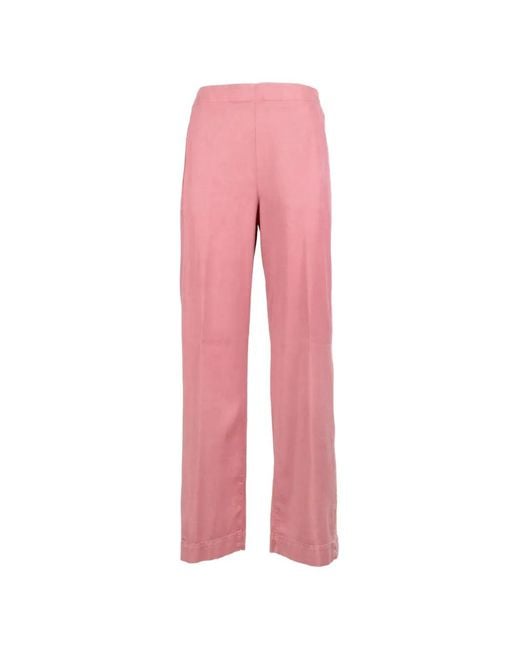 Via Masini 80 Pink Straight-Leg Trousers