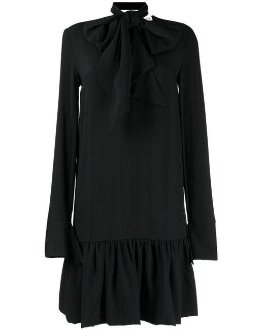 Vestido corto de manga larga Nina Ricci de color Black