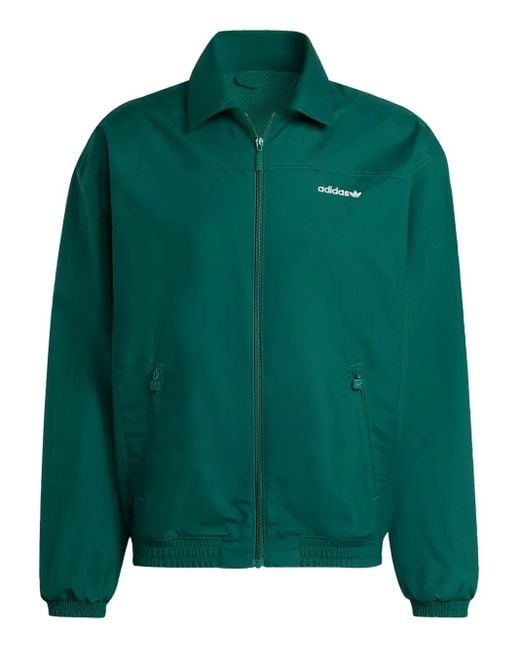 Adidas Green Logo-Embroidered Track Jacket for men