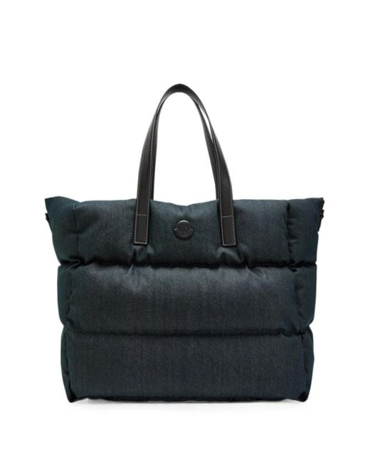 Moncler Black New Caradoc Quilted Logo-Patch Tote Bag for men