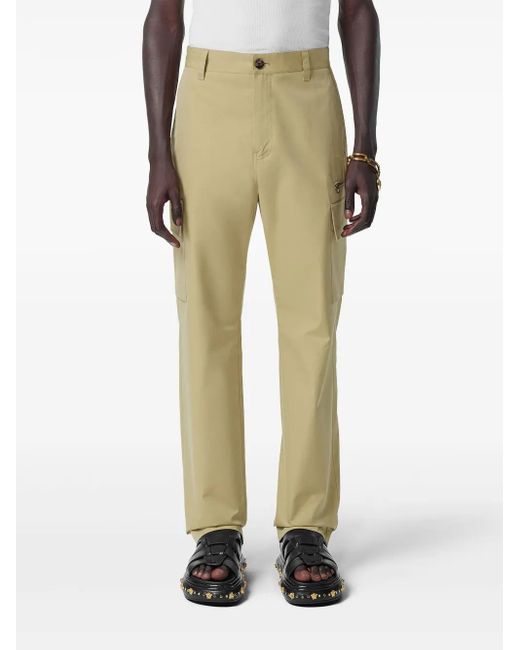 Versace Natural Gabardine Cargo Trousers for men