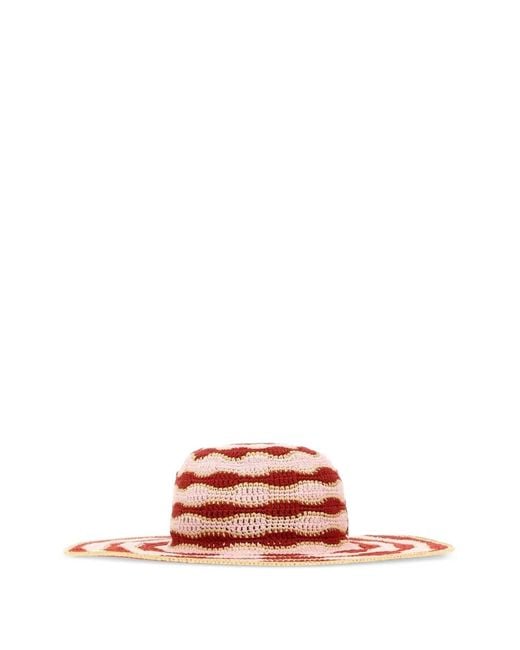 Fendi Pink Bob En Crochet À Rayures