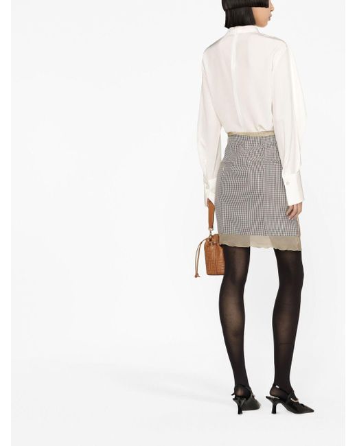 Fendi Gray Gonna Plaid-print Wrap Skirt