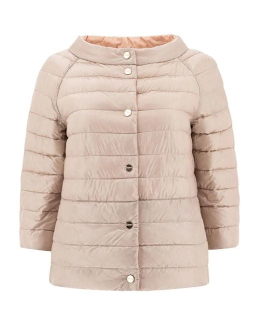 Herno Natural Rosa Gepolsterte Bootshalsjacke